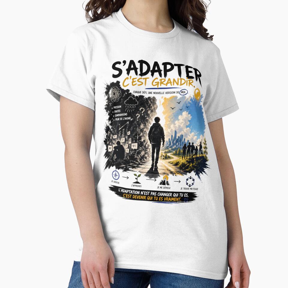 l'adaptation c'est devenir qui est tu es vraiment, t-shirt motivation by NinaCreator