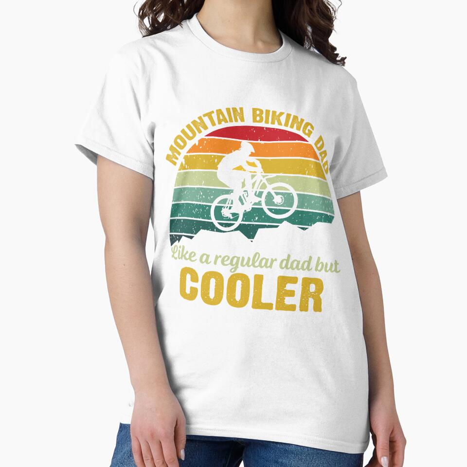 Dad biking, mountain biking dad by mag-graphic