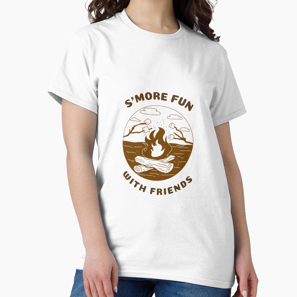 S'more Fun With Friends Adventure Camping For Women Tshirt Tee by APINKILLUSION