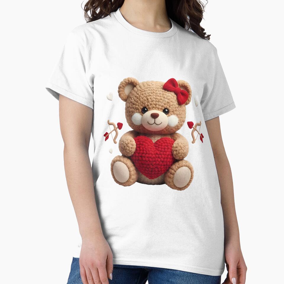 Faux Yarn Teddy Bear Valentine by KroghDs