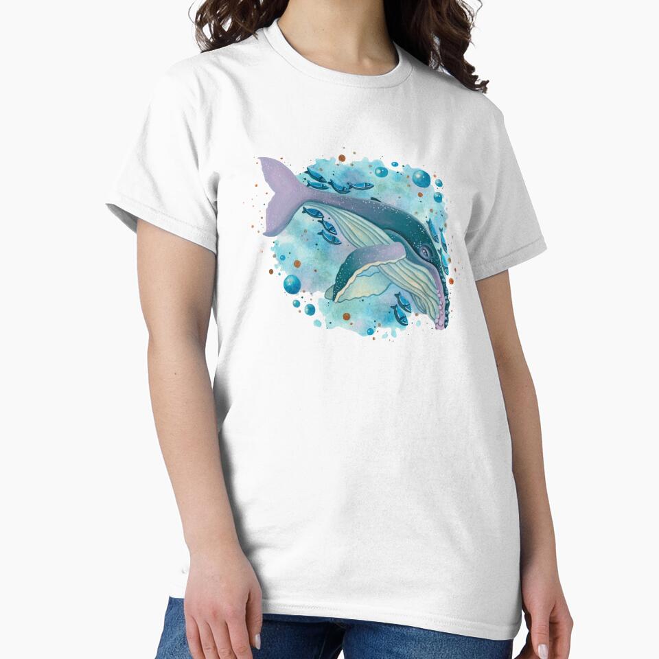 colorful humpback whale by adeillustrator
