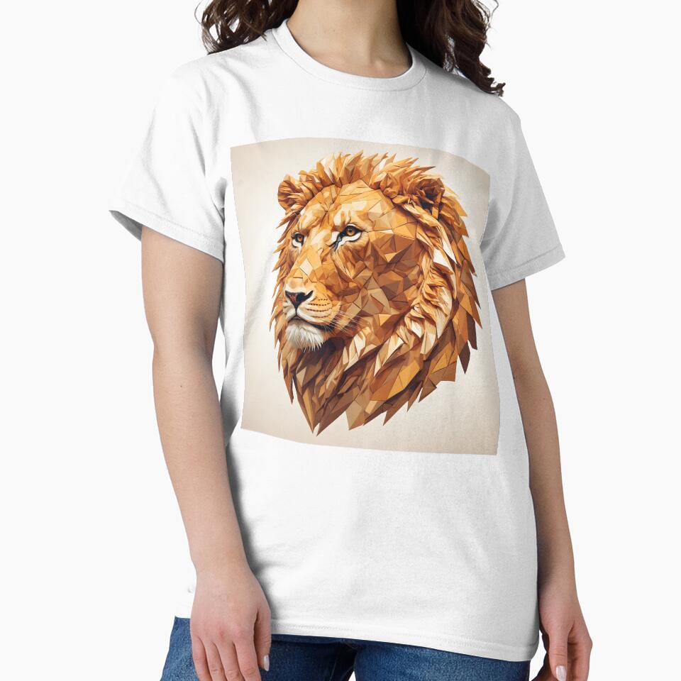 Majestic Lion Low-Poly Geometric Art by RawNaturePrints