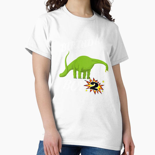 2 Years Old Birthday ShirtBrontasaurus GifDesign by drwigglebutts
