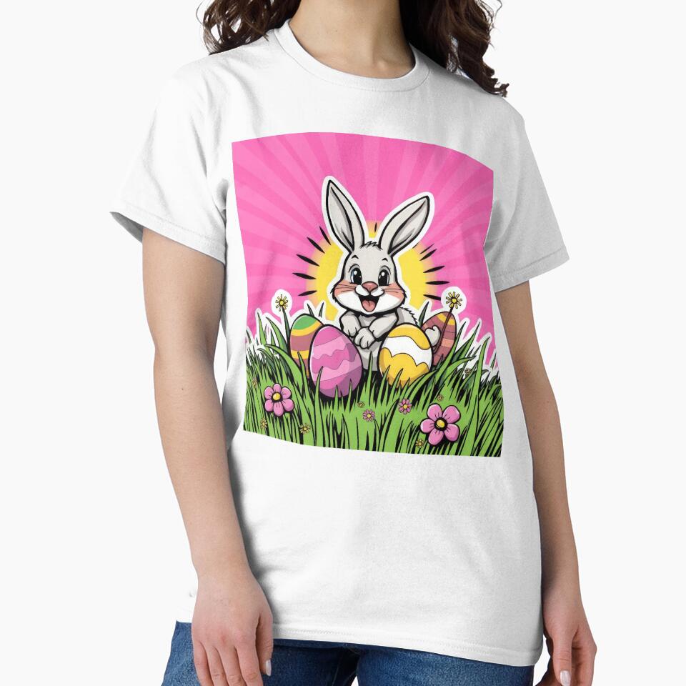 cute Easter bunny  with colored eggs in the grass,Happy Easter,Easter Day,easter illustration,Easter by Expressions-Sel