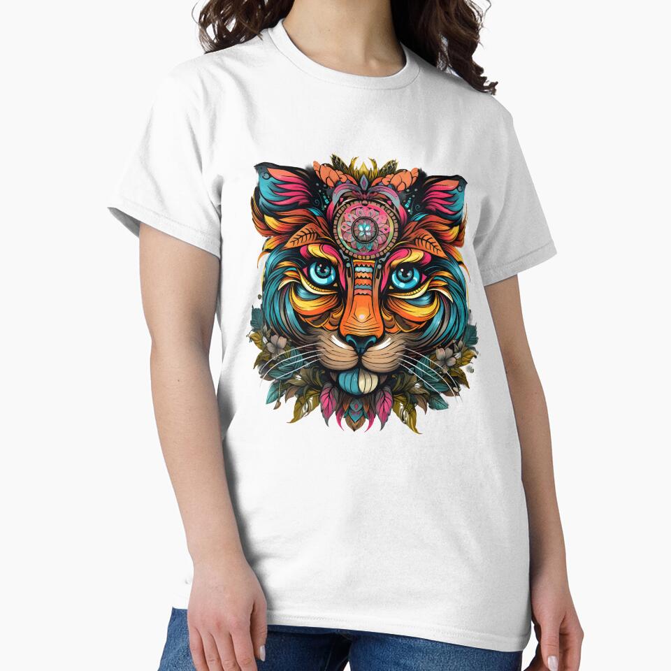 Tiger face art, colorful, tiger lovers by KAMESUN