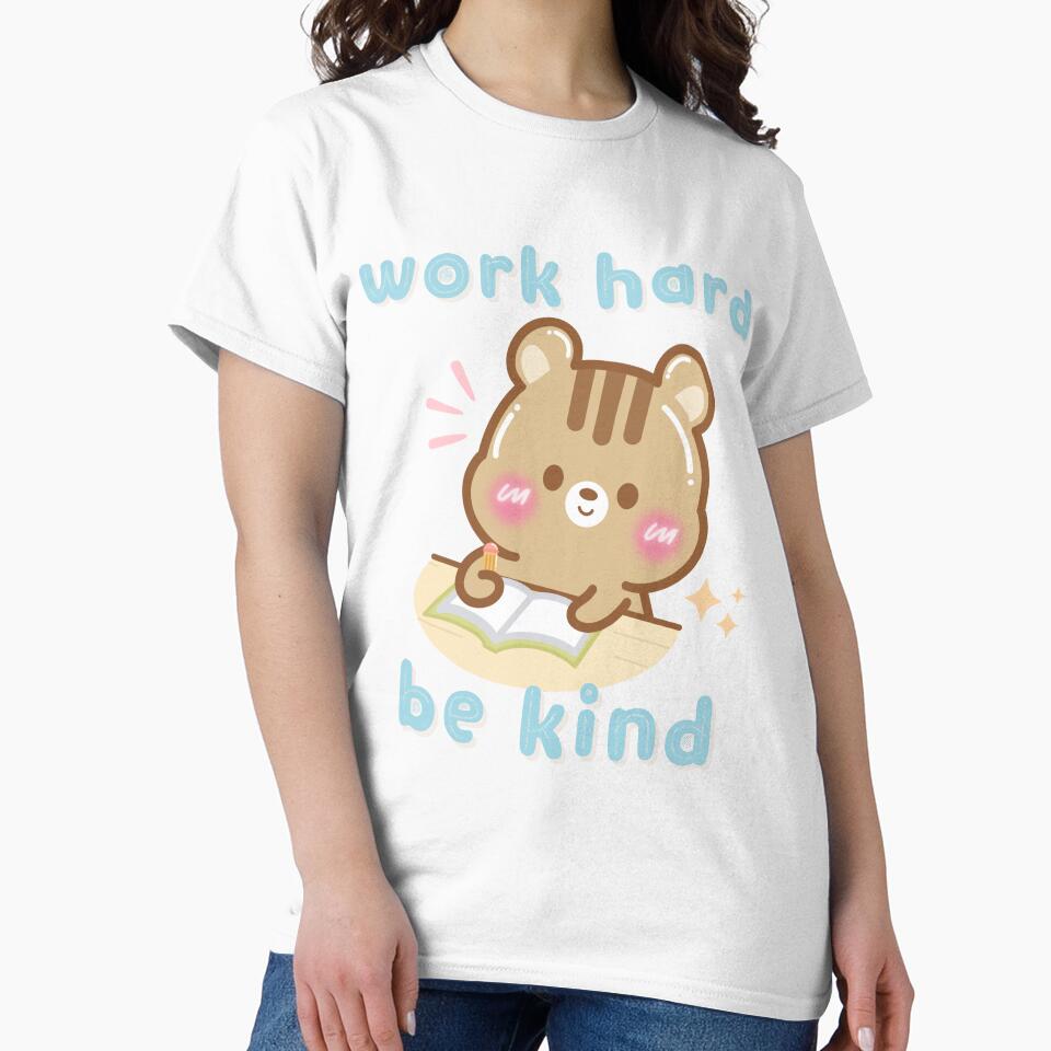 Cute Kawaii Chipmunk Work Hard and Be Kind by cutecozynook