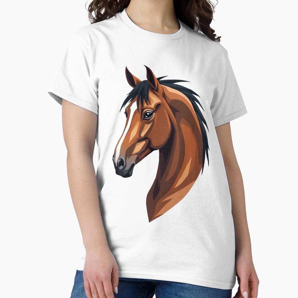 Bay Horse Head | Elegant Equestrian Horse Design by Debbie Schulte