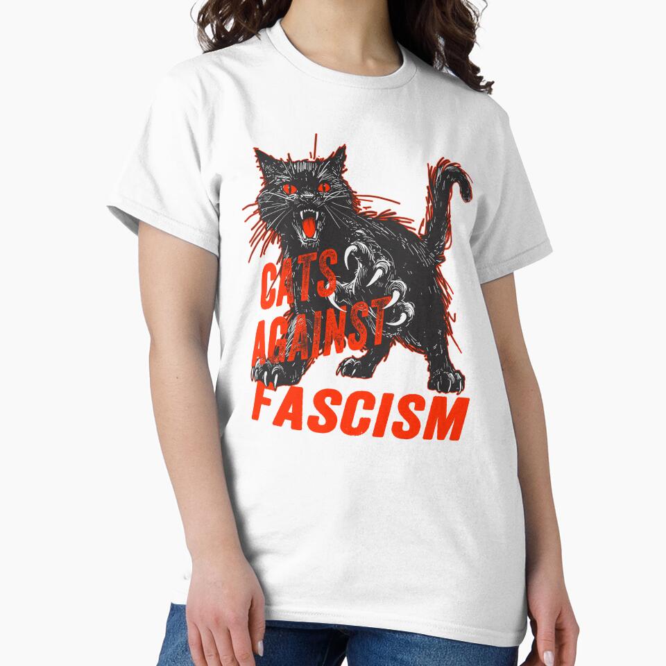 Cats Against Fascism Black Cat by KilkennyCat Art