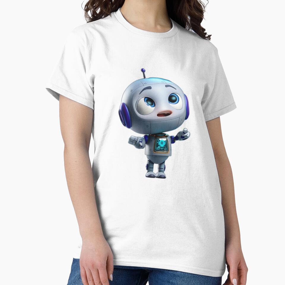 Geary Bot™ Looking Up in Wonder — Cute Robot Character by Gearybot