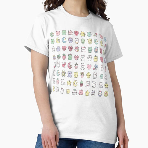 "Micro Kawaii Animal Grid" Pastel Mini Icons Pattern - Cute Squishy Chibi Art - Dark Pastel Aesthetic by BestChoiceService