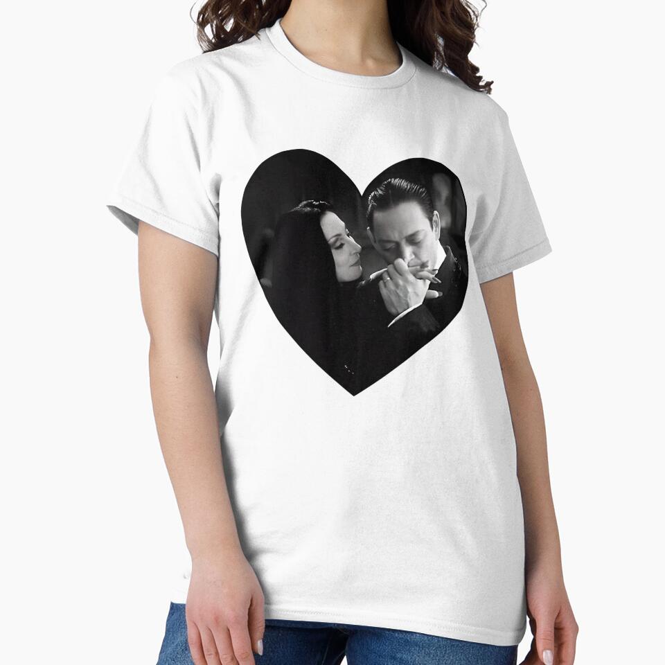 Morticia And Gomez Black And White Heart by QuriousShopp