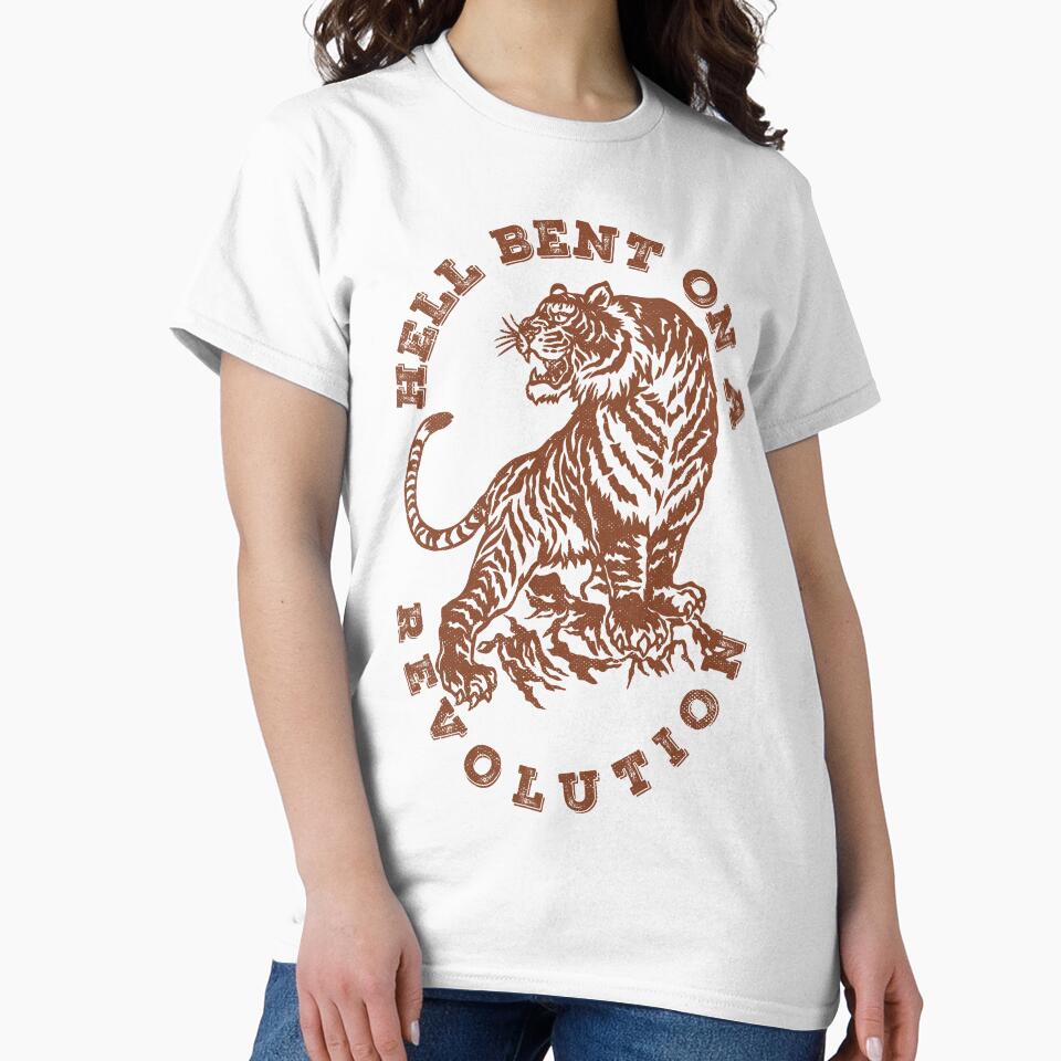 HELL BENT ON A REVOLUTION, Tiger Lover Gift, Tiger Face Sweatshirt, Animal Lover Gift, Tiger Shirt, Tiger Mascot Unisex Sweatshirt Tee by TonySpencer
