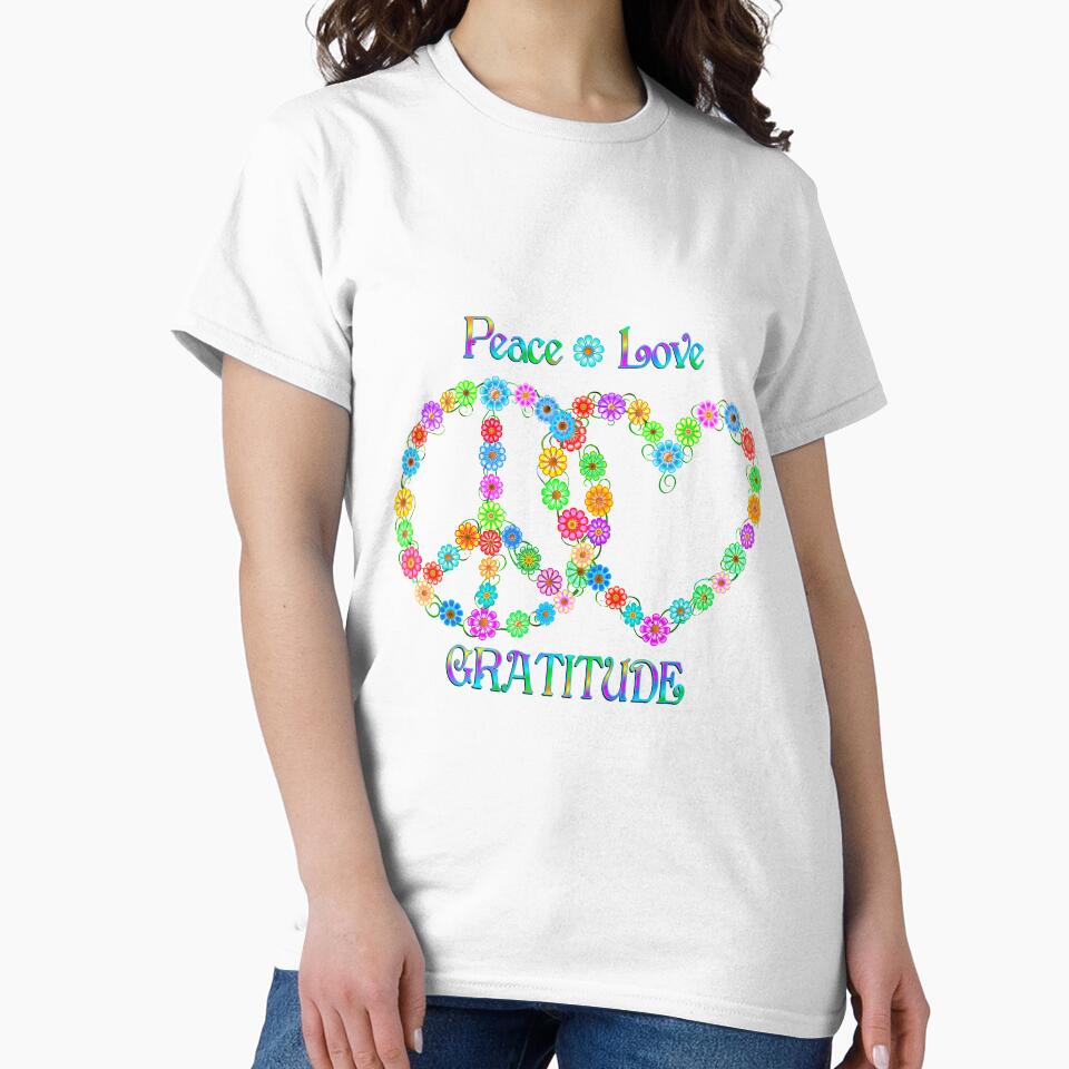Peace Love Gratitude Peace Sign and Heart by CoolDoodles