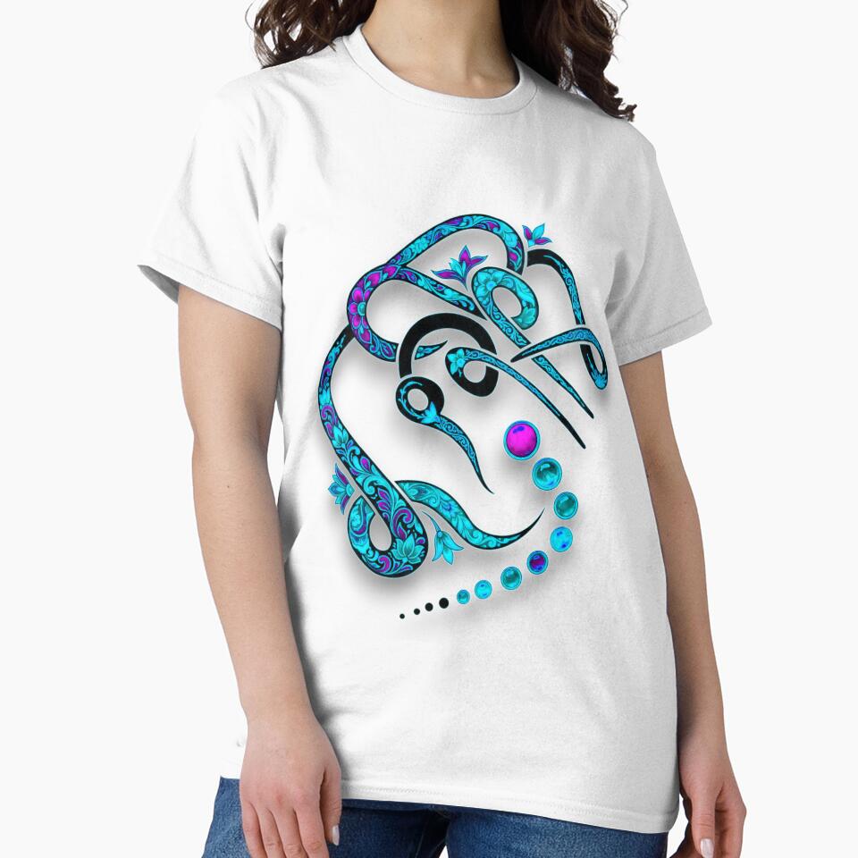 Ornate Floral Script with Glowing blue Accents by blacK1982White