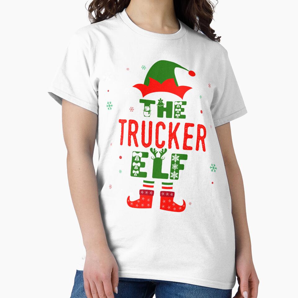 Family Christmas Matching Squad Outfit Elf Funny Trucker by artworkbyrihen