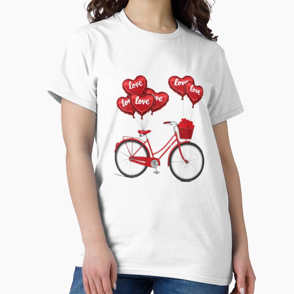 Valentines Day bicycle with  heart  balloons ,Valentine bicycle,valentine art,valentine design by Expressions-Sel