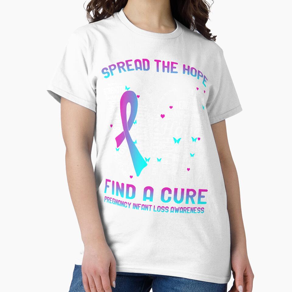 Butterfly Ribbon Spread The Hope Find A Cure Pregnancy Infant Loss Awareness by Tadmab