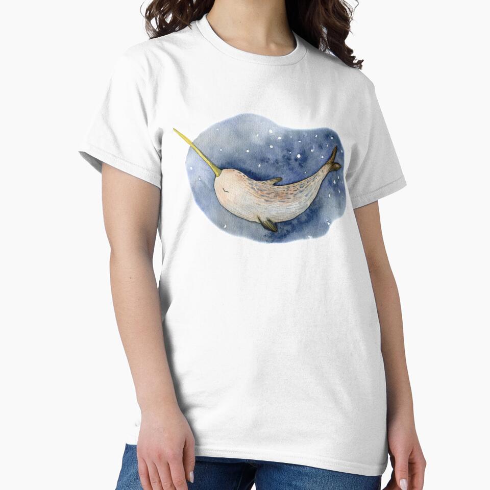 Watercolor Narwhal Whale by FiveDucklings