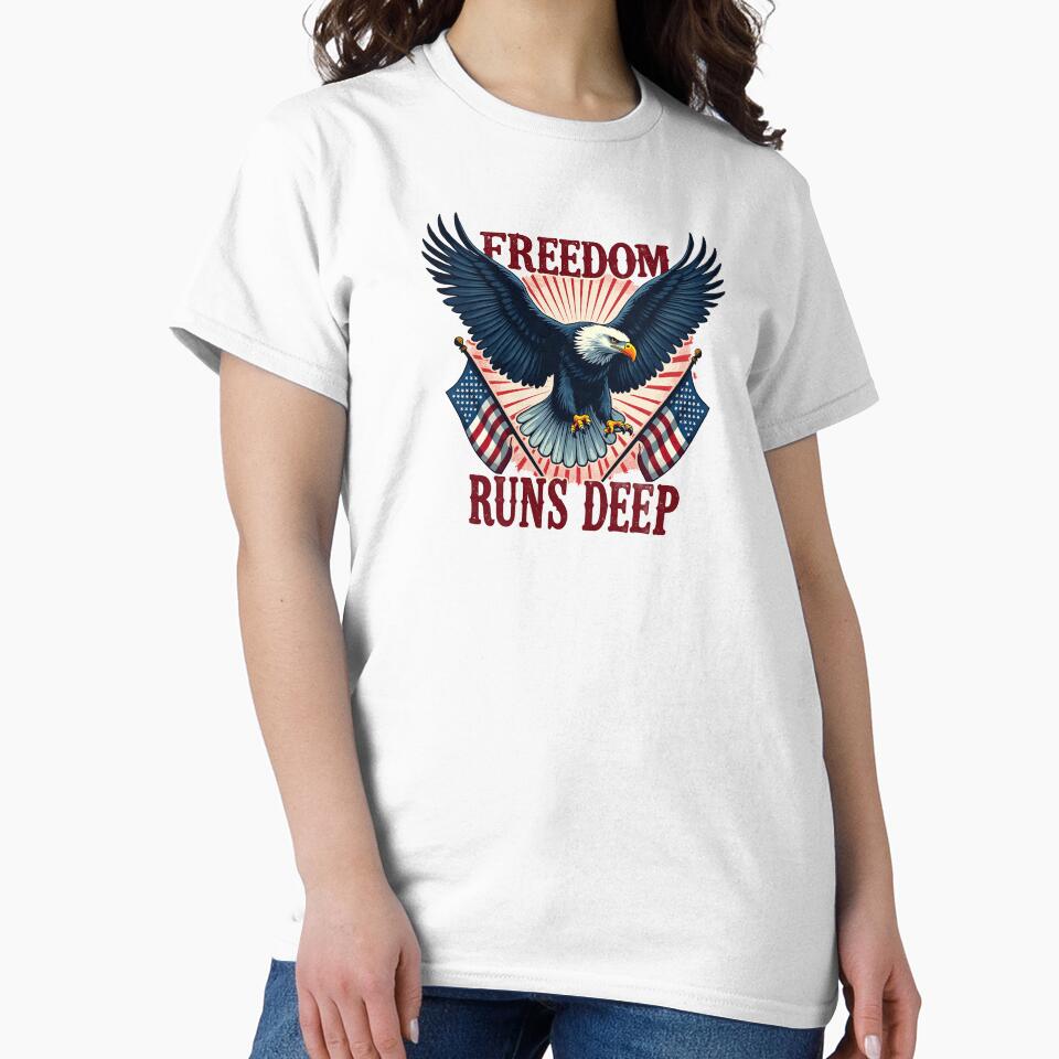 USA Independence Day shirt - Freedom Runs Deep Patriotic Shirt by SNW-Collective