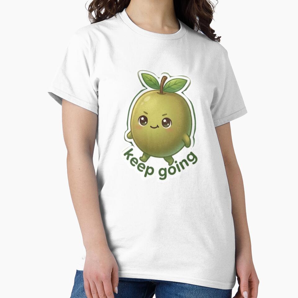 Kiwi “Keep Going” Kawaii Sticker – Motivation Minimal by Dakochaaan