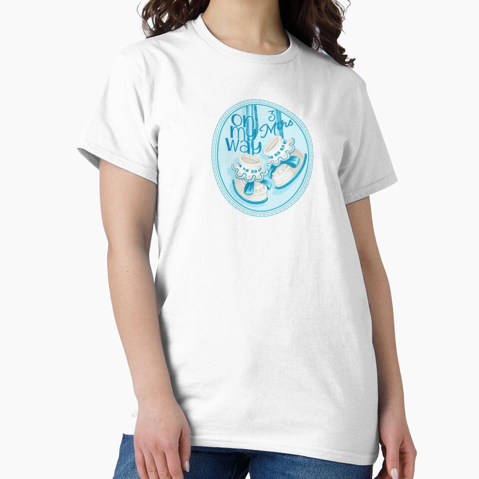 “On My Way 3 Mths” Blue (Incl. Maternity & Baby Wear) by PawsitiveMum