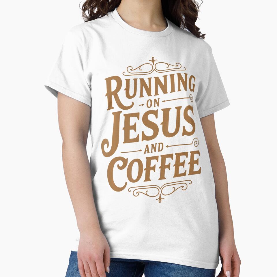 Running On Jesus And Coffee Funny Faith And Caffeine by LauraLydiaa