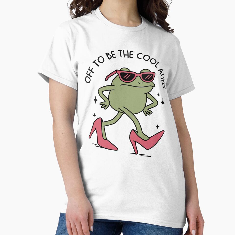 Off to Be the Cool Aunt Pregnancy Reveal for Sister Funny Frog Future Aunt Baby Announcement Gift by gunaone-design