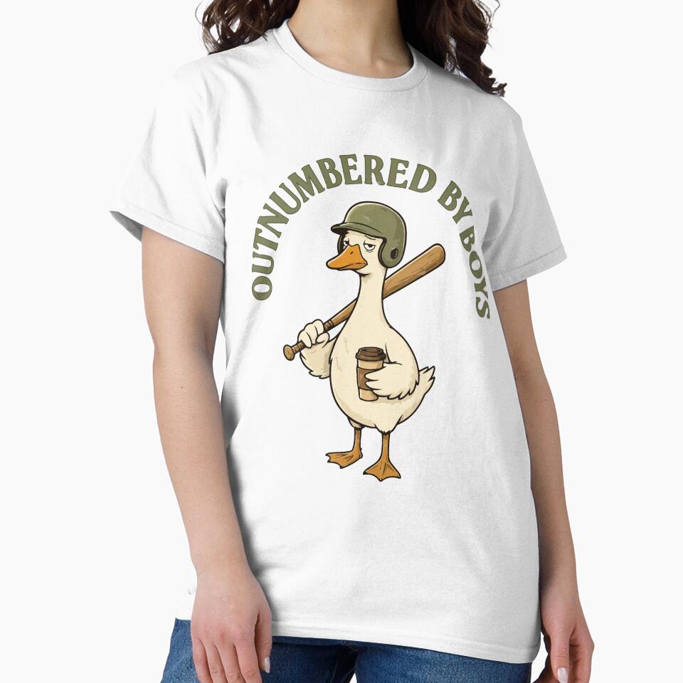 Outnumbered By Boys Funny Goose Mom Boy Mom Life Cute Family Humor by kiralynstration