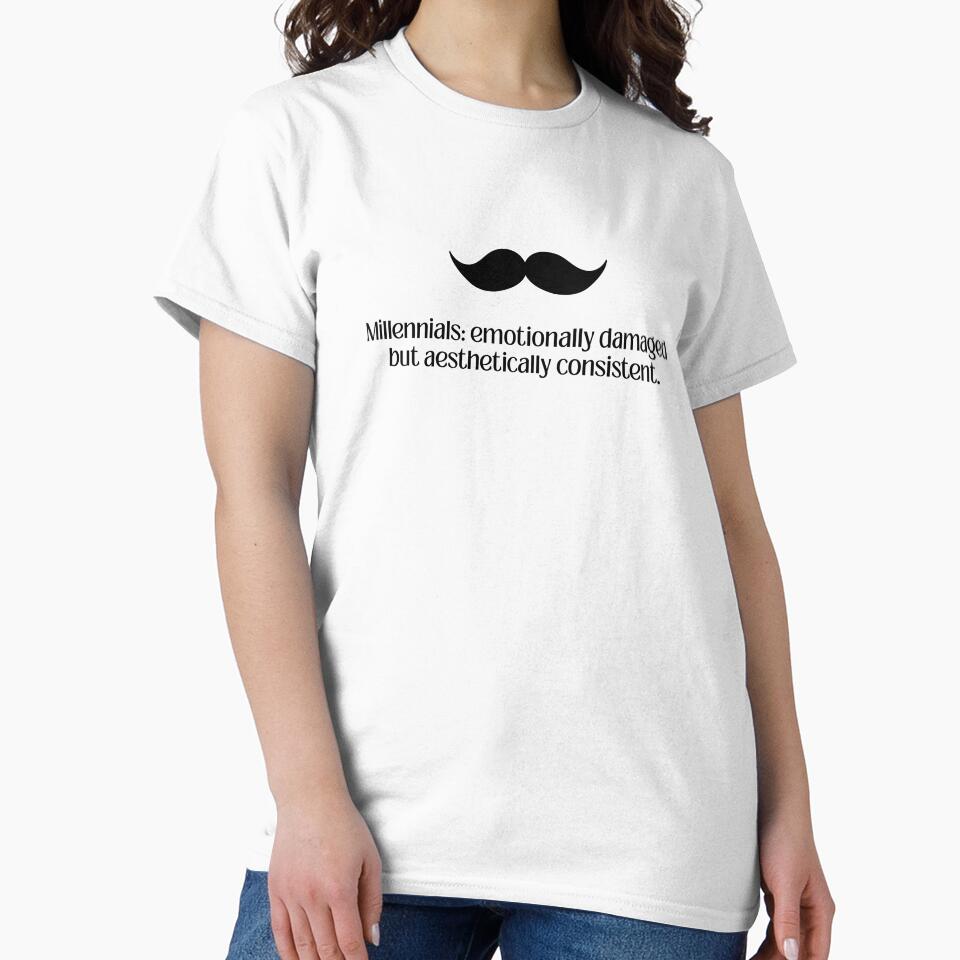 Minimalist Millennial Quote | "Millenials: emotionally damaged but aesthetically consistent." by Lisa Loop Art