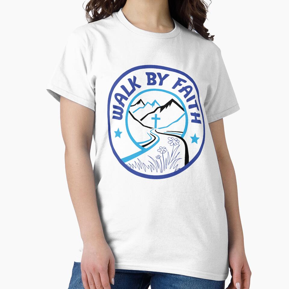 Walk by Faith T-shirt and sticker by Billium Halder