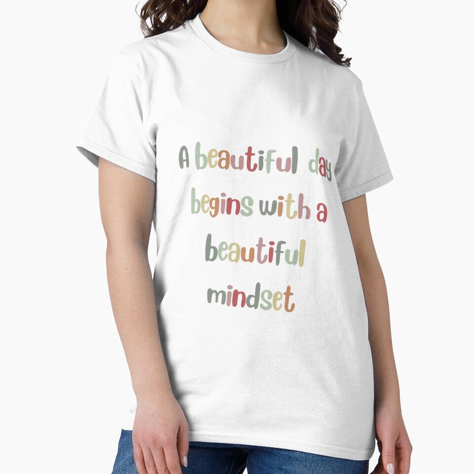 A beautiful day begins with a beautiful mindset, Inspirational life quote (colour palette, color palete) by Sanaura