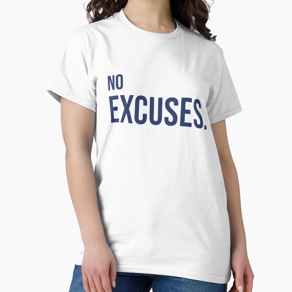 No Excuses Minimal Black Typography Design. by Flightofwill