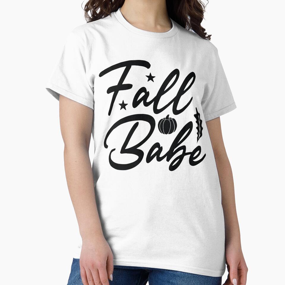 Fall Babe - Cute Fall Season Retro Vintage Aesthetic Leaves Pumpkin Spice Girl Family Gift by FuzionRaptor