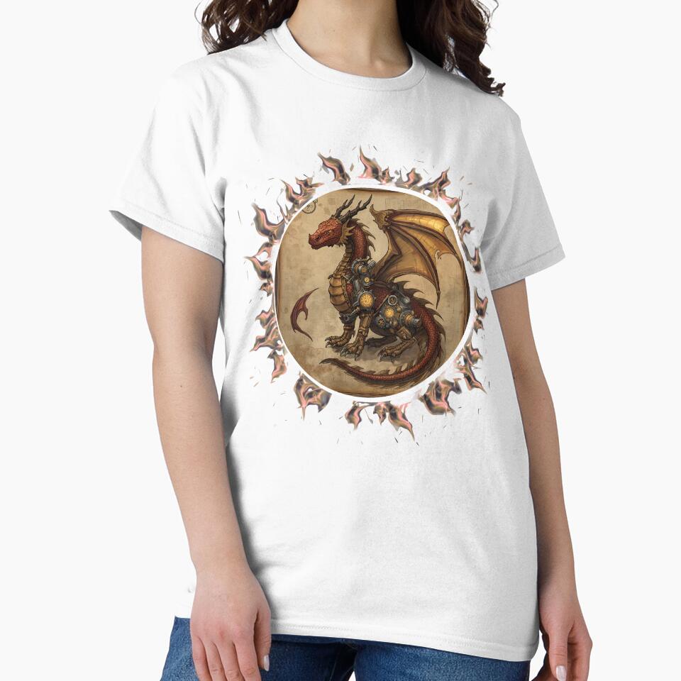 bronze dragon fantasy creature design by BandGTees