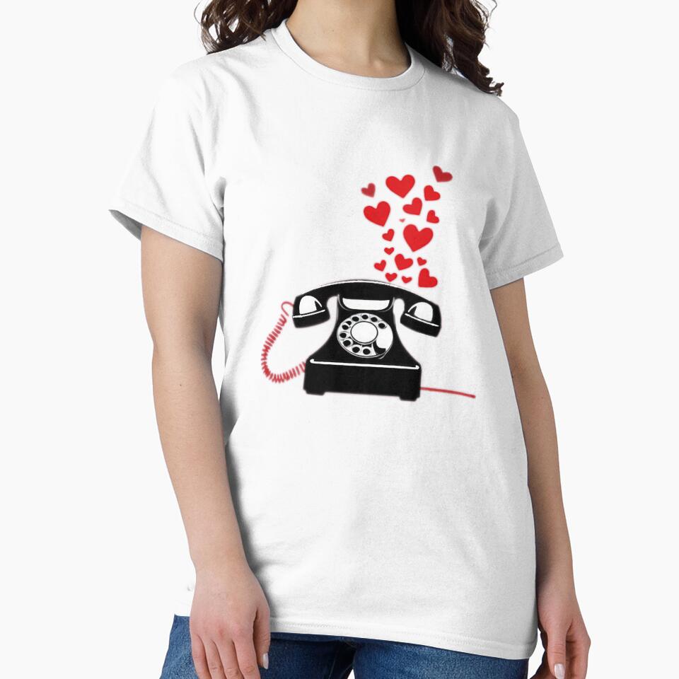 Valentines Day retro phone with hearts,Valentine heart,valentine art,valentine design by Expressions-Sel