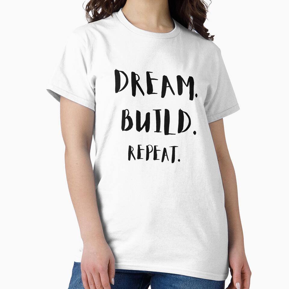 Dream. Build. Repeat. – Minimalist Writing BLACK by LeonixPrint
