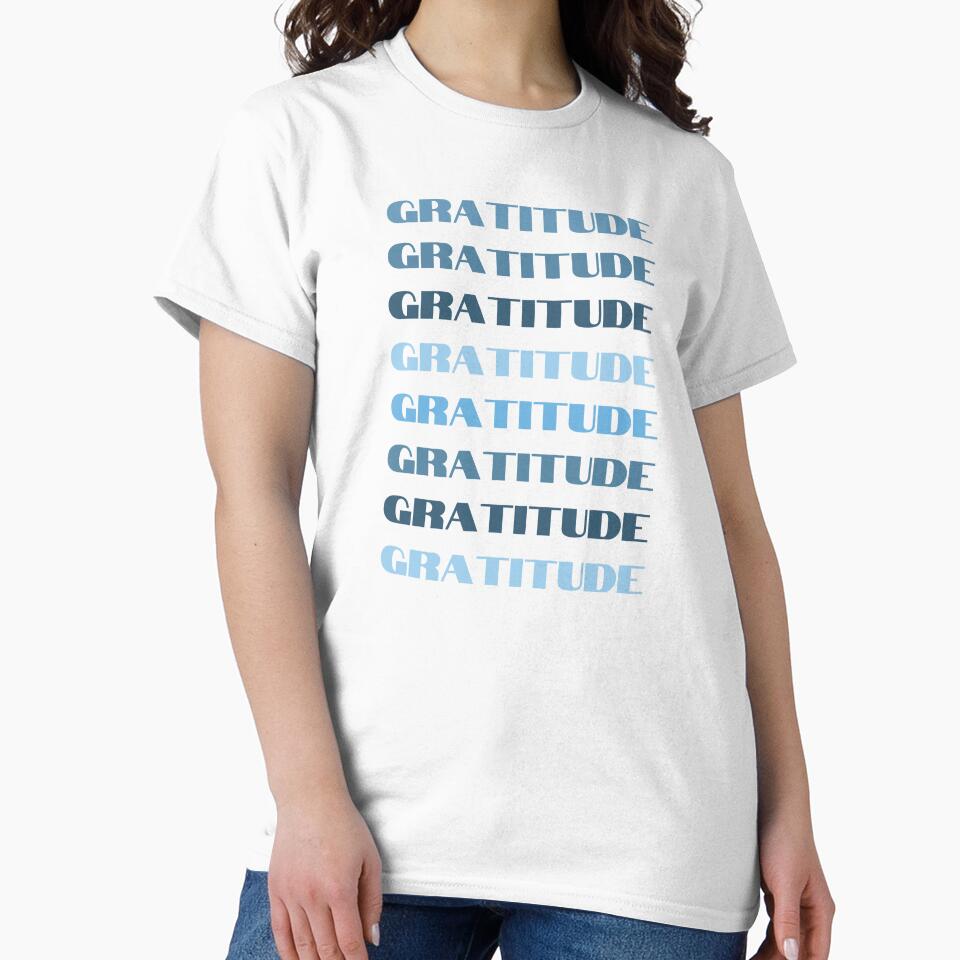 Gratitude Blue Repeating Gradient Word by NinniSilver