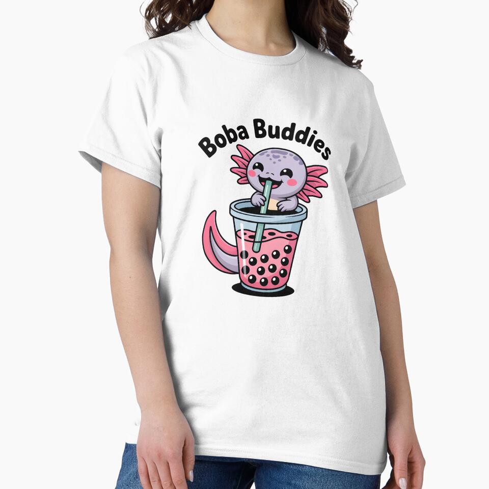 "Boba Buddies" Cute Axolotl & Bubble Tea by Mr-wow