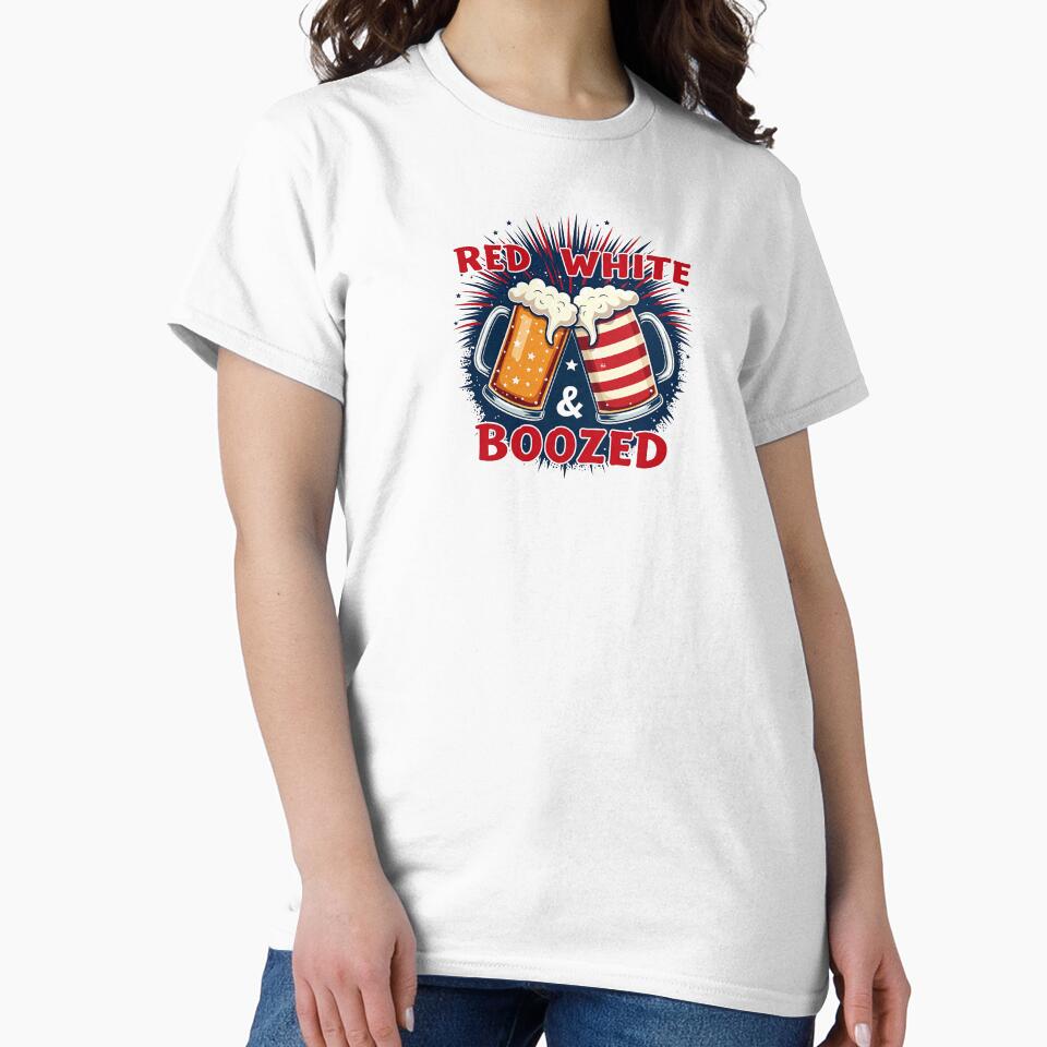Funny 4th of July Drinking Shirt – Red White & Boozed Party Tee by SNW-Collective