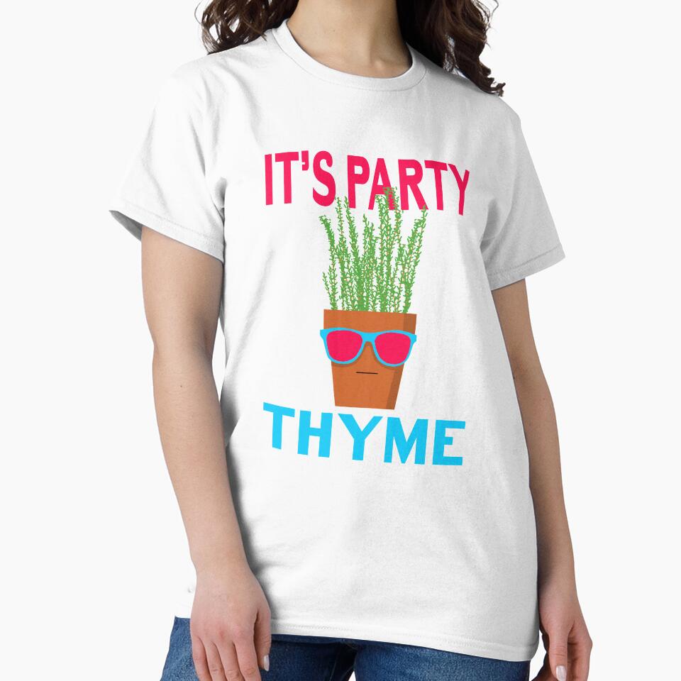 It's Party Thyme Funny Pun Cute Humor Festival Party Slogan by sillyquestions