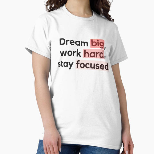 "Dream big, work hard, stay focused." Motivational Quote by Bananobanini