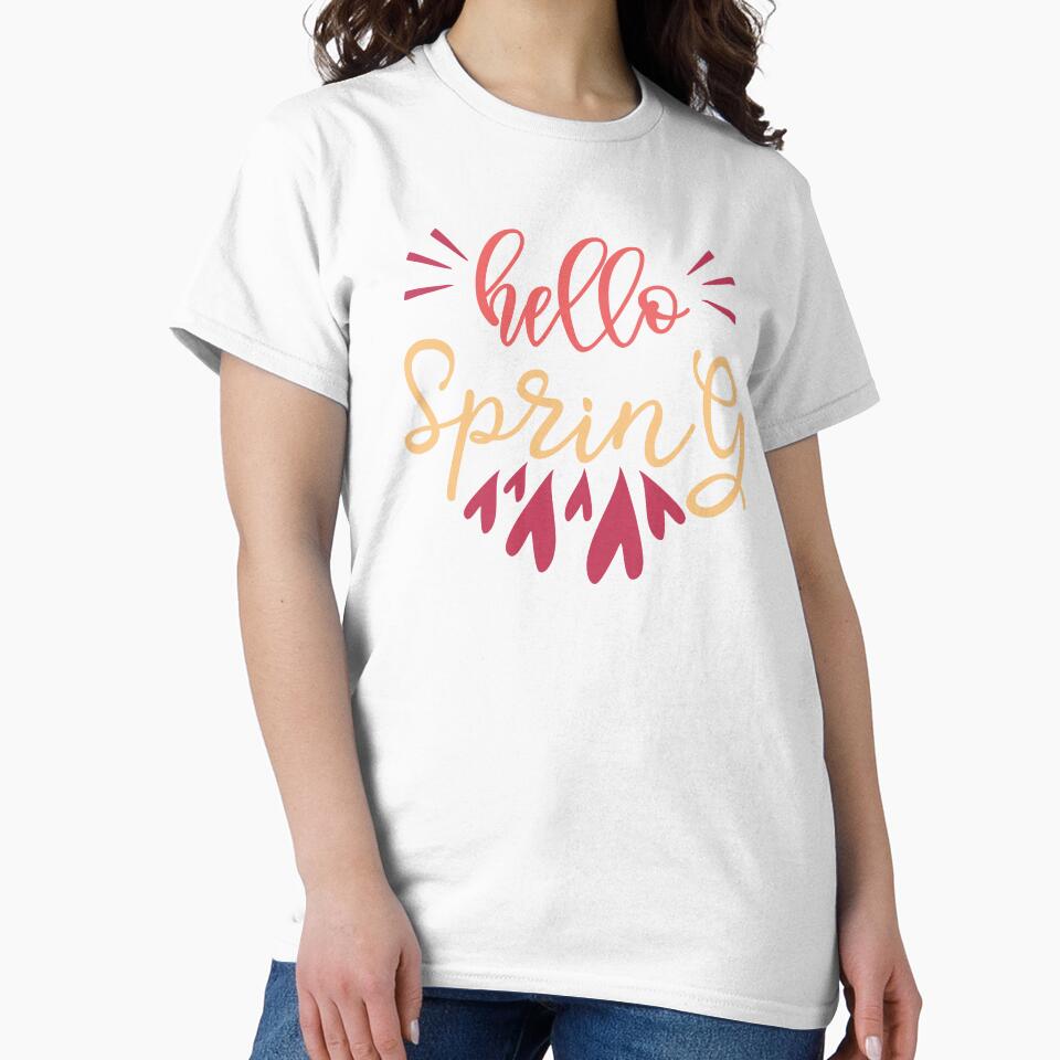 Hello Spring: 2022 spring with flowers and shapes Happy Easter Shirt, Colorful Floral Spring Gift For Women Girls by kind4you