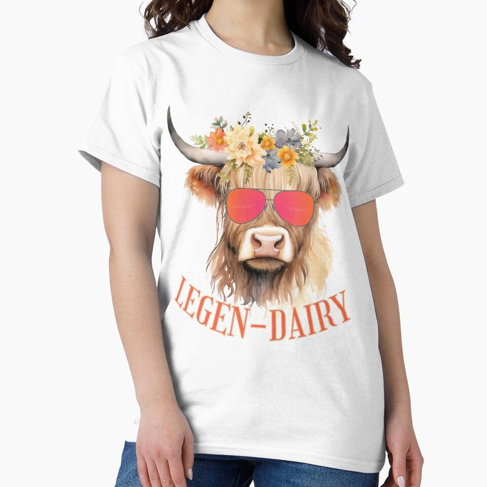 Cute Highland Cow Wearing Sunglasses by Uniquely Yours