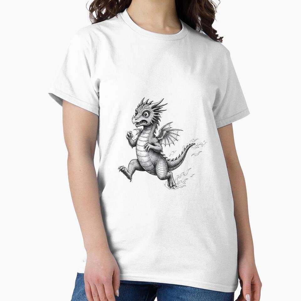 Panic Mode Dragon Running Away | Funny Fantasy Creature by DragonSerpent Ink