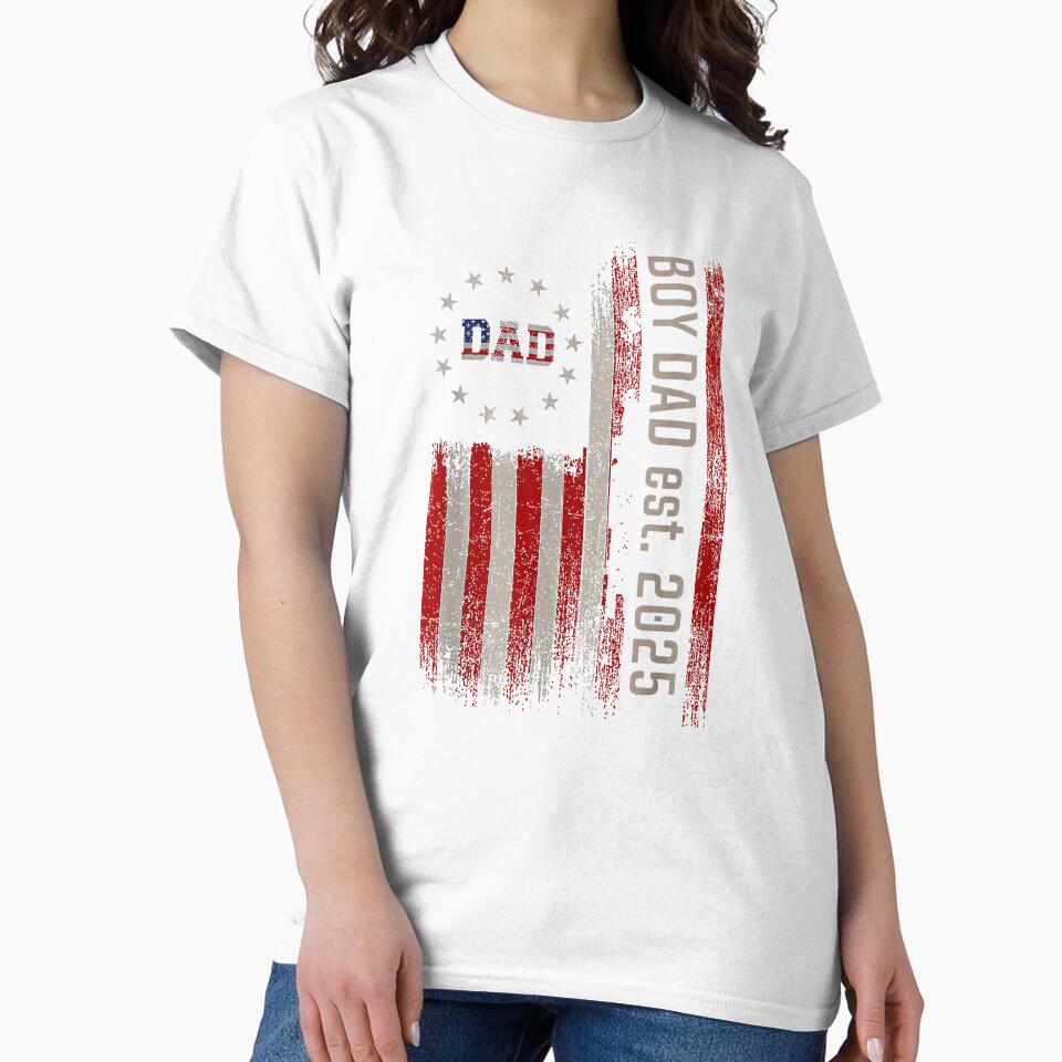Boy Dad Est. 2025 Fatherhood Baby Boy Daddy First Time by Animal-Replicas