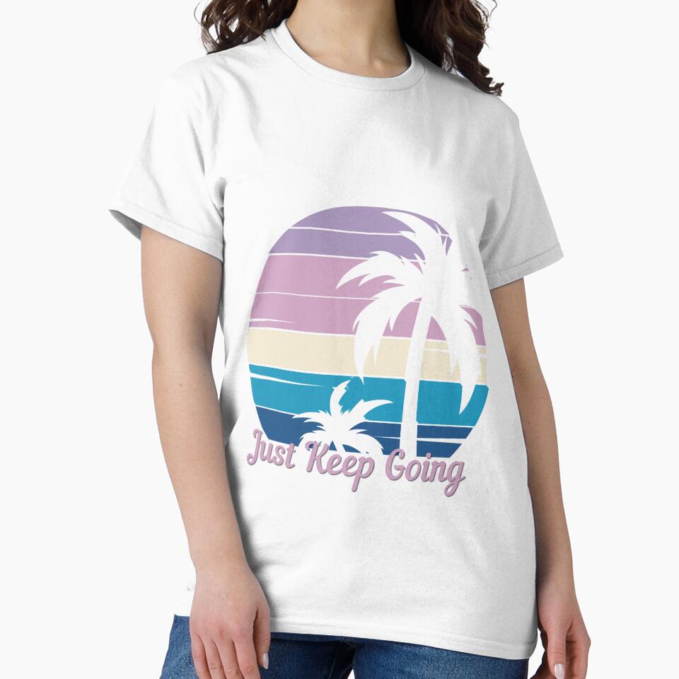 Just Keep Going - Vintage Palm Tree Sunset,  Good Vibes, Self Love by Sun Sand & Sea Art