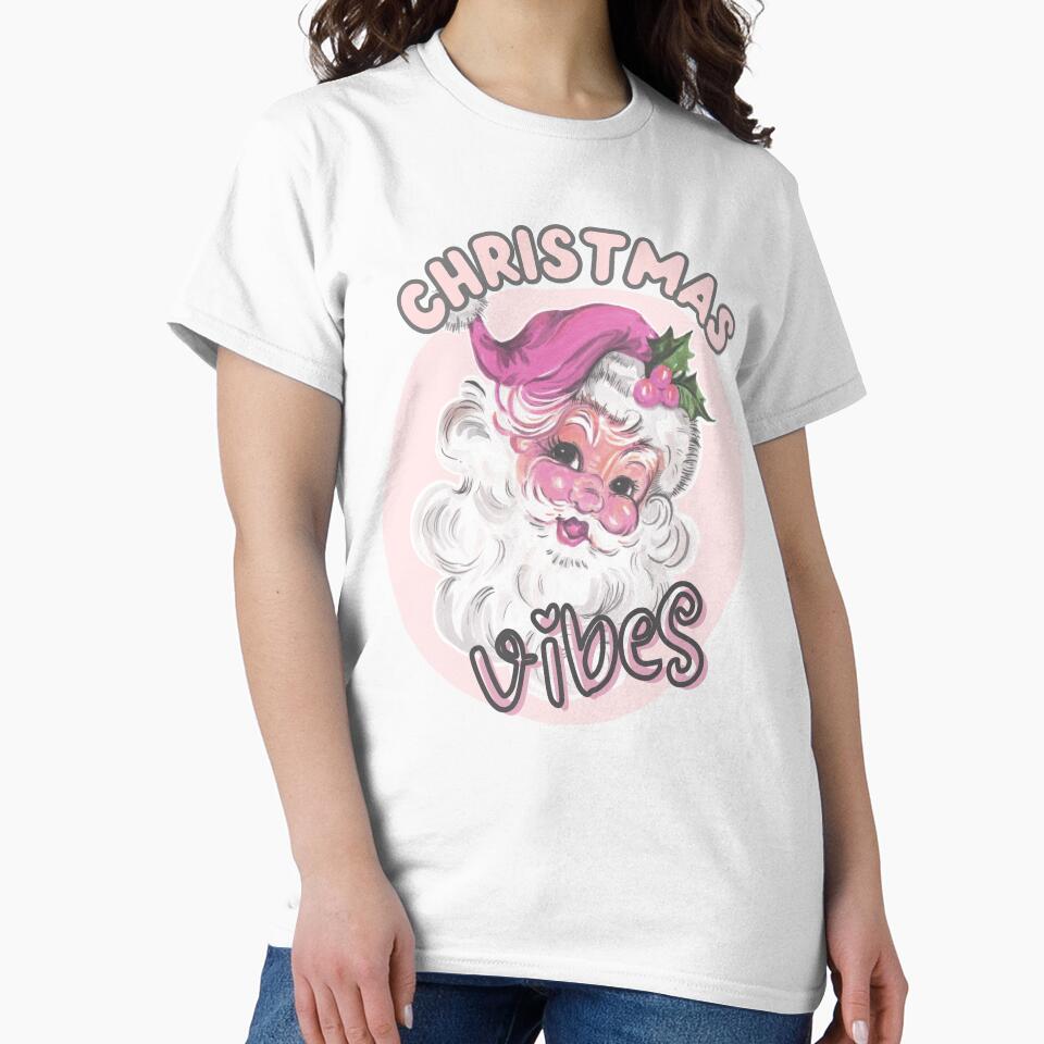 Retro Vintage Pink Santa Claus -  Christmas 2022 - Funny Christmas Outfits for your Holiday Season by petpuppymania