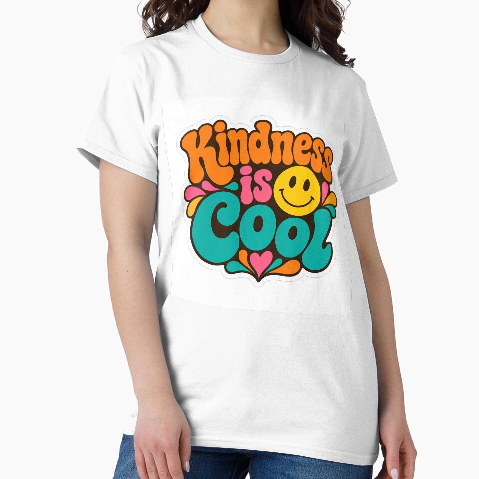 Retro Groovy Kindness is Cool Typography Art by DigitalVidisha