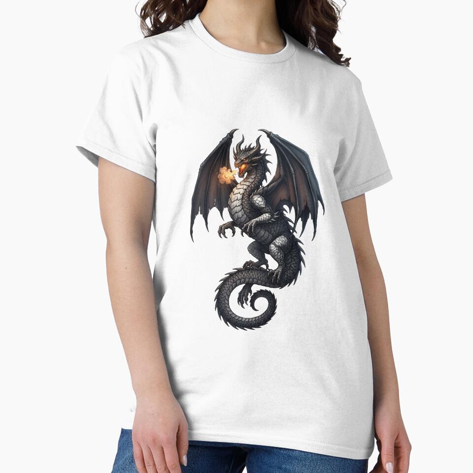 Blazewing Dragon – Fire Breathing Dark Fantasy Dragon Illustration by DragonSerpent Ink