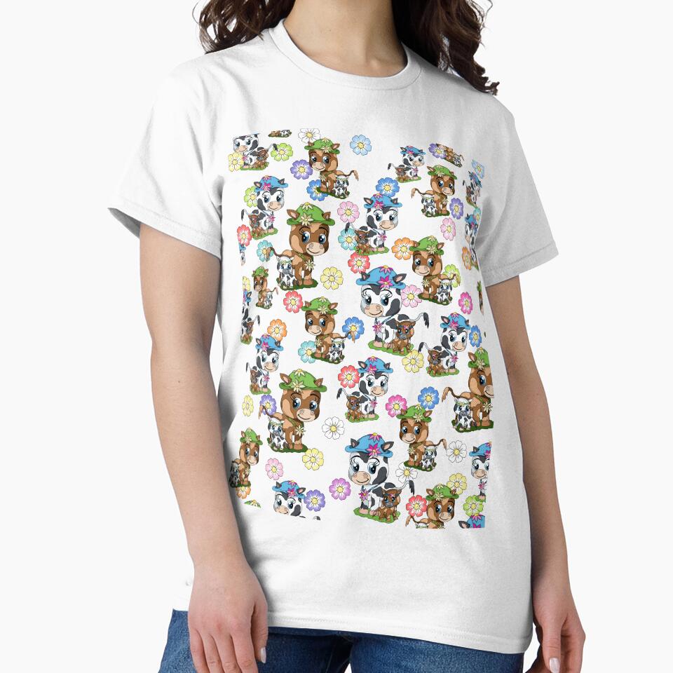 baby cow flower pattern by BeingNow